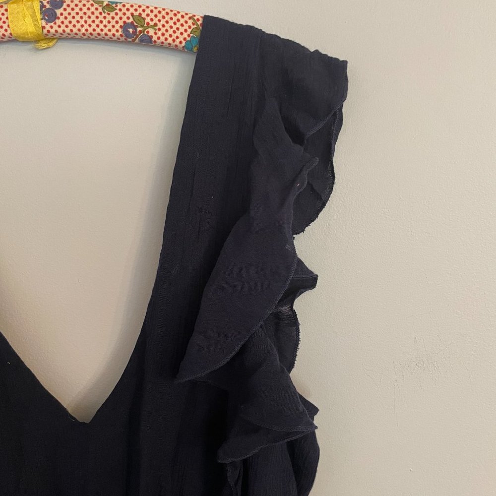 Planet Blue Open Back Ruffle Sleeve Romper - Picture 5 of 7